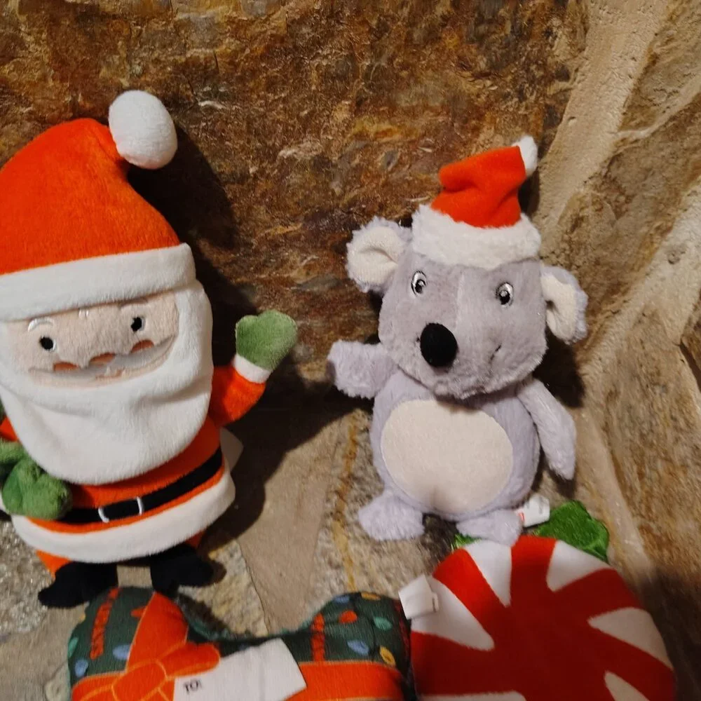 Lot of 4 Dog Christmas Toys Santa